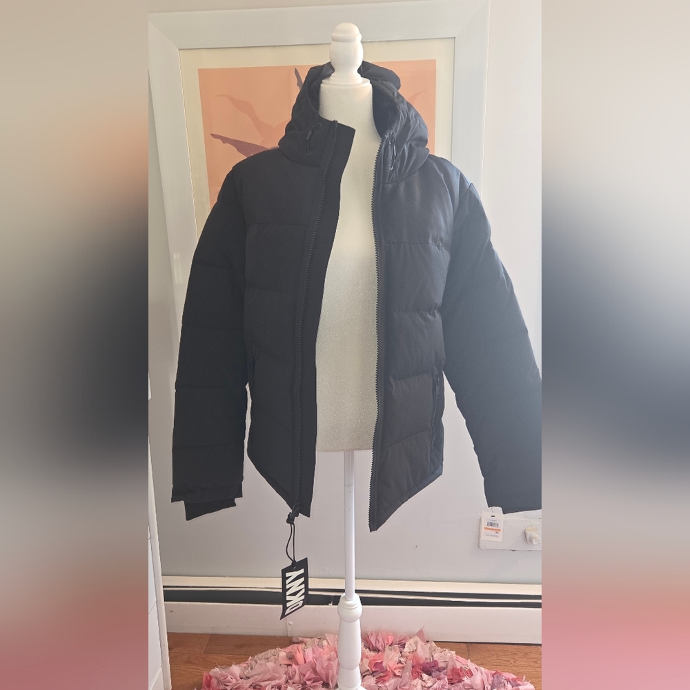 NWT DKNY Black Puffer Jacket with Hood